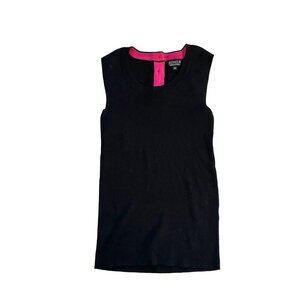 Sonia Rykiel Women Ribbed Knit Sleeveless Sweater Scoop Neck Black Size 32